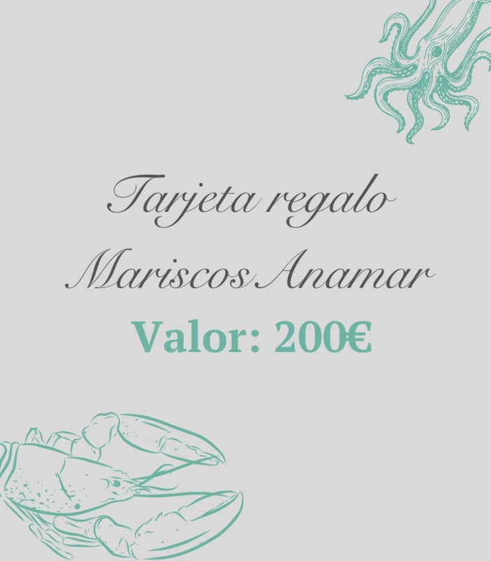 Tarjeta regalo Mariscos Anamar 200€ – Regala una mariscada online