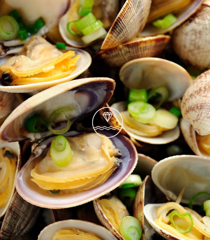 Sugerencia de presentación de las almejas de la Mariscada Sabor Marítimo de Mariscos Anamar