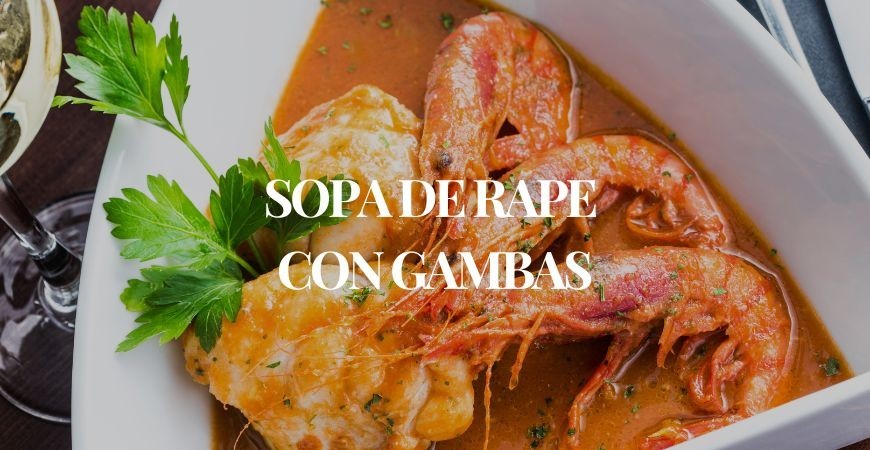 Sopa de rape con gambas frescas
