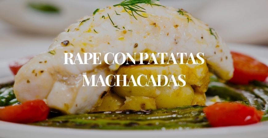 Cola de rape frita y patatas machacadas con ajo y mantequilla de eneldo